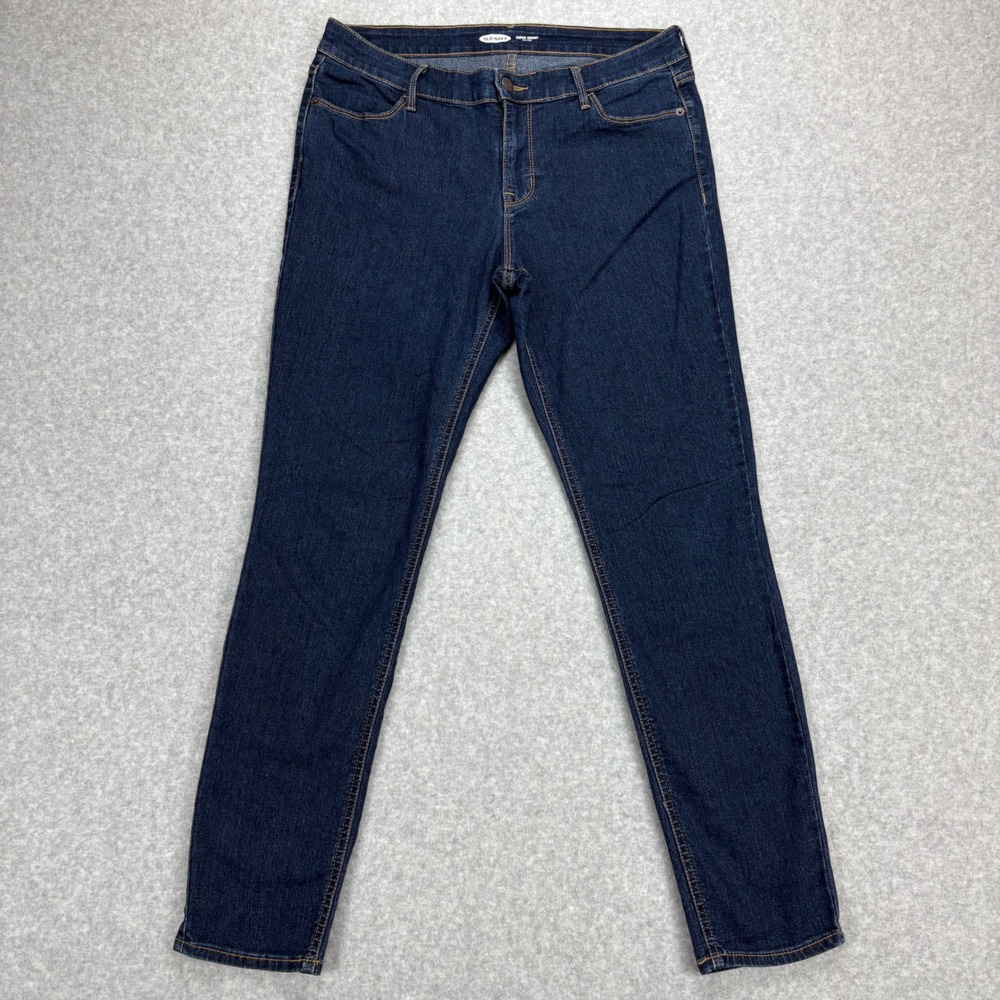 Old Navy Super Skinny Jeans Womens 10 Blue Dark Wash Mid‎ Rise Stretch Casual